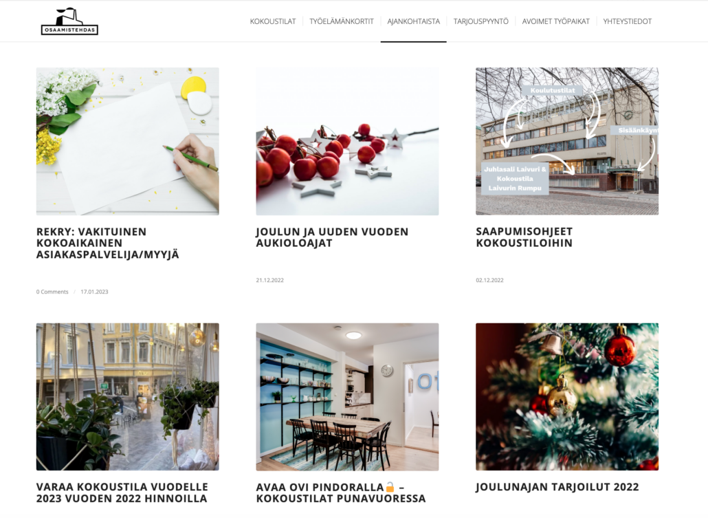 Osaamistehdas - Kokoustilat ja työelämänkortit - Ajankohtaista Osaamistehdas - Kokoustilat ja työelämänkortit - Ajankohtaista